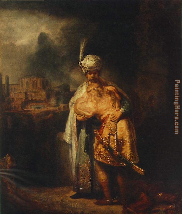 Biblical Scene painting - Rembrandt Biblical Scene art painting